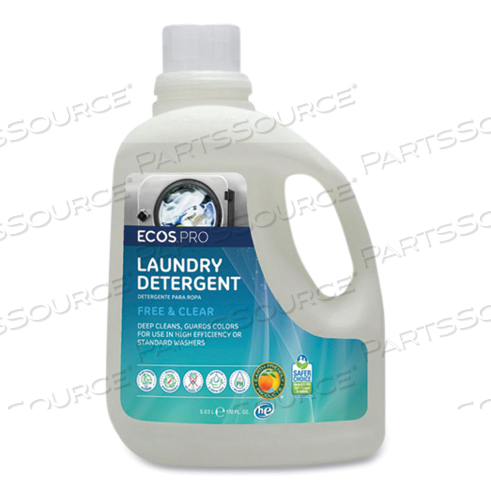ECOS PRO FREE & CLEAR LAUNDRY DETERGENT LIQUID, 170 OZ. BOTTLE, 2 BOTTLES by Earth Friendly Products ECOS PRO FREE & CLEAR LAUNDRY DETERGENT LIQUID, 170 OZ. BOTTLE, 2 BOTTLES by Earth Friendly Products