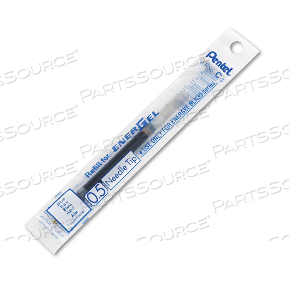 REFILL FOR PENTEL ENERGEL RETRACTABLE LIQUID GEL PENS, FINE NEEDLE TIP, BLUE INK by Pentel of America