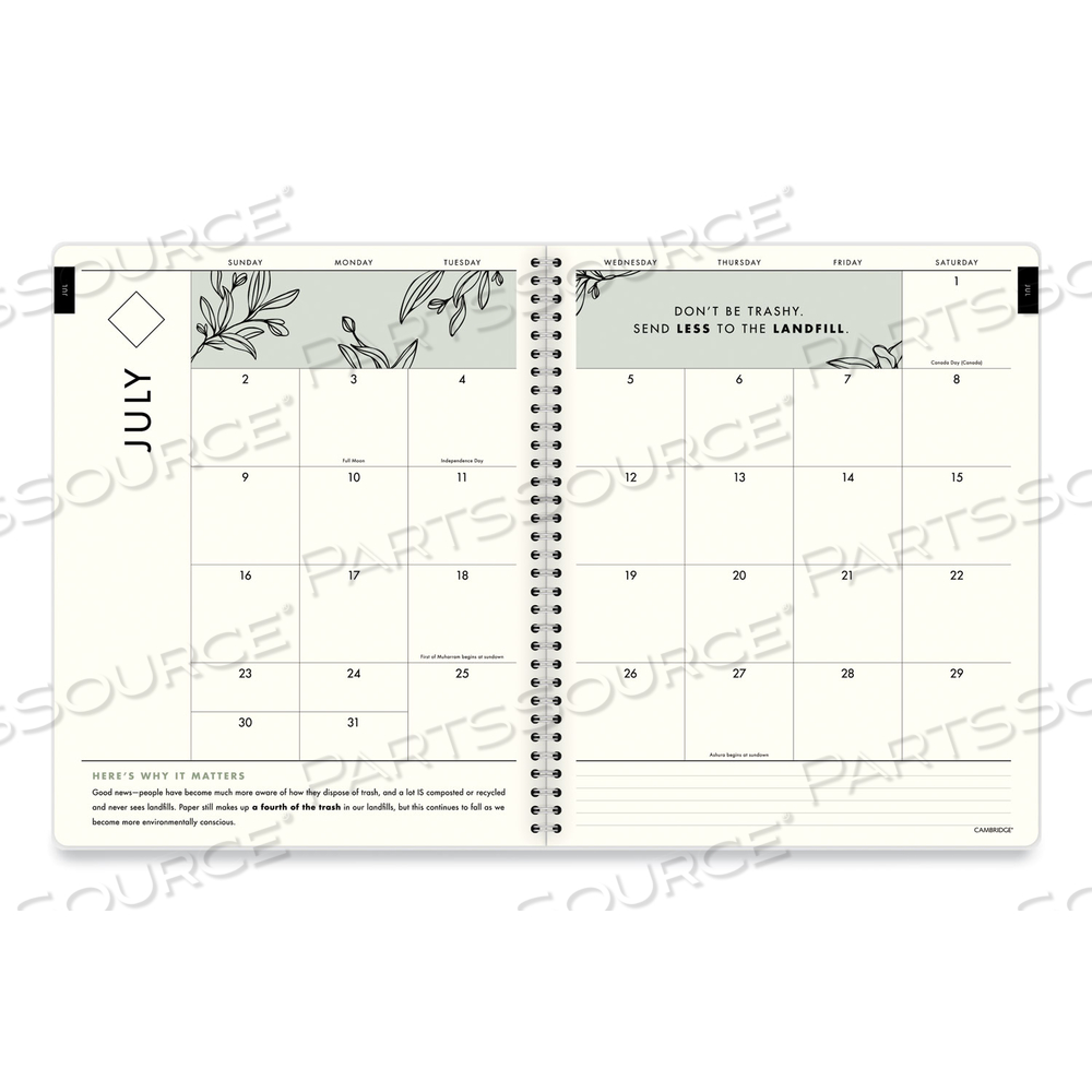 GREENPATH ACADEMIC YEAR WEEKLY/MONTHLY PLANNER, GREENPATH ART, 11 X 9.87, FLORAL COVER, 12-MONTH (JULY TO JUNE): 2023 TO 2024 