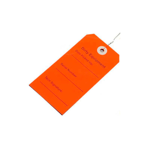 DIRTY EQUIPMENT TAG, RED, 2-5/16" X 4-3/4", PKG QTY 500 by Elkay Plastics DIRTY EQUIPMENT TAG, RED, 2-5/16" X 4-3/4", PKG QTY 500 by Elkay Plastics
