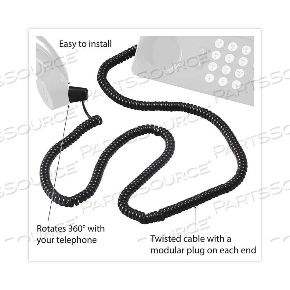 TWISSTOP DETANGLER WITH COILED, 25-FOOT PHONE CORD, BLACK by Softalk TWISSTOP DETANGLER WITH COILED, 25-FOOT PHONE CORD, BLACK by Softalk