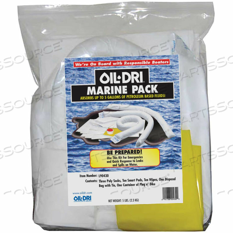 OIL ONLY ZIPPERED MARINE SPILL KIT, 5 GALLON CAPACITY 