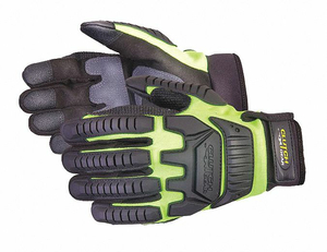 MECHANIC GLOVE BLACK/HV GREEN S PR by Superior Glove