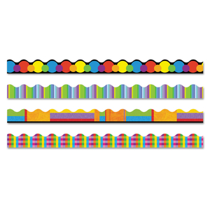 TERRIFIC TRIMMERS BORDER VARIETY SET, 2.25" X 39", COLLAGE, ASSORTED COLORS/DESIGNS, 48/SET by Trend