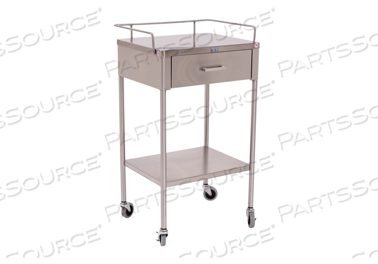 TABLE, ANESTHESIA/UTILITY, INSTRUMENT, 20IN WIDTH, 34IN HEIGHT, 16IN DEPTH, FERGUSON, STAINLESS STEEL, WITH 1 DRAWER BELOW by Blickman TABLE, ANESTHESIA/UTILITY, INSTRUMENT, 20IN WIDTH, 34IN HEIGHT, 16IN DEPTH, FERGUSON, STAINLESS STEEL, WITH 1 DRAWER BELOW by Blickman