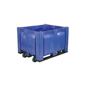 PALLET CONTAINER SOLID WALL W/ 6INCH CASTERS 48X40X31 BLUE 1500 POUNDS CAPACITY by Decade Products