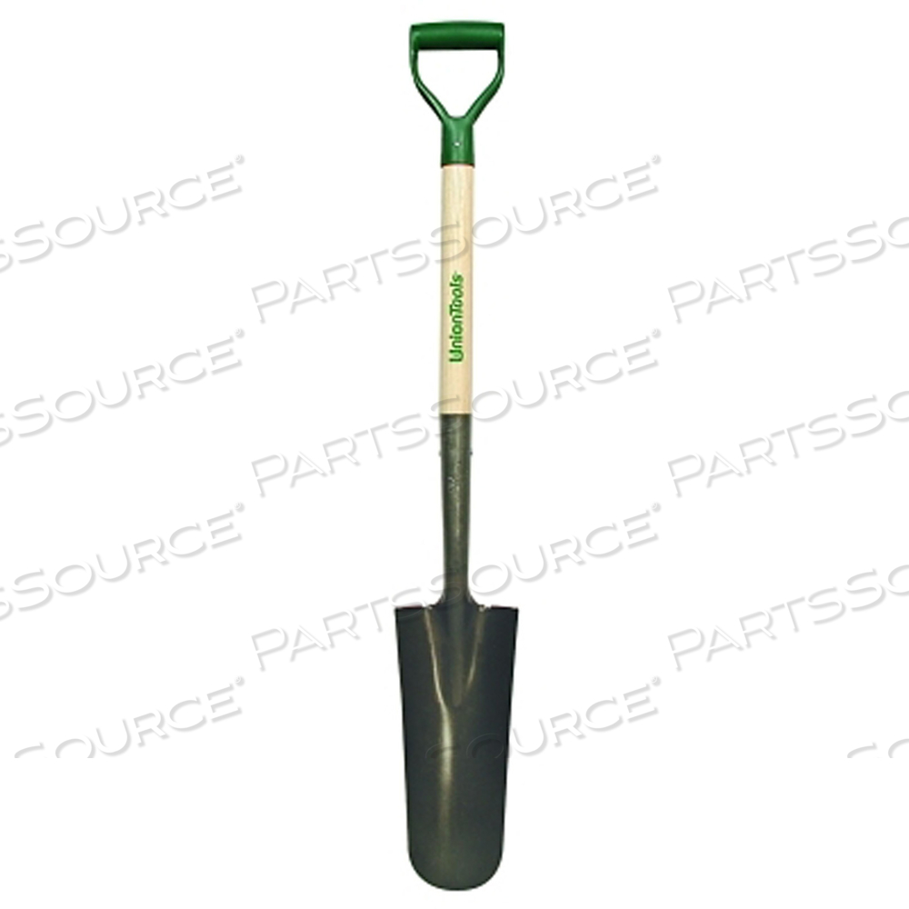 DRAIN & POST SPADE, 14 IN L X 5.25 IN W ROUND BLADE, 27 IN HARDWOOD POLY D-GRIP HANDLE by Union Tools