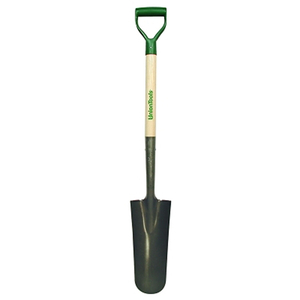 DRAIN & POST SPADE, 14 IN L X 5.25 IN W ROUND BLADE, 27 IN HARDWOOD POLY D-GRIP HANDLE by Union Tools