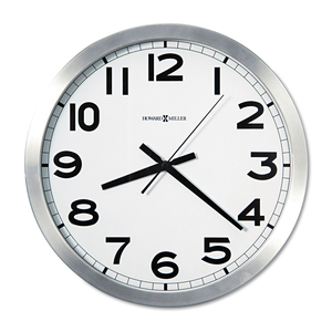 SPOKANE WALL CLOCK, 15.75" OVERALL DIAMETER, SILVER CASE, 1 AA (SOLD SEPARATELY) by Howard Miller Clock Co