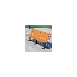 FROG FURNISHINGS RECYCLED PLASTIC 6 FT. CONTOUR BENCH, CEDAR BENCH/BLACK FRAME by Jayhawk Plastics