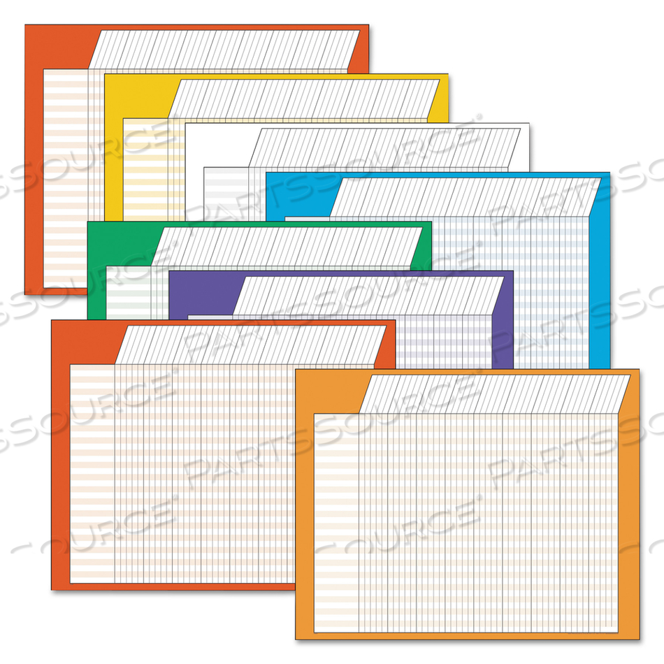 HORIZONTAL INCENTIVE CHARTS VARIETY PACK, 22" X 28", 36 ROWS/45 COLUMNS, 8 CHARTS/PACK by Trend