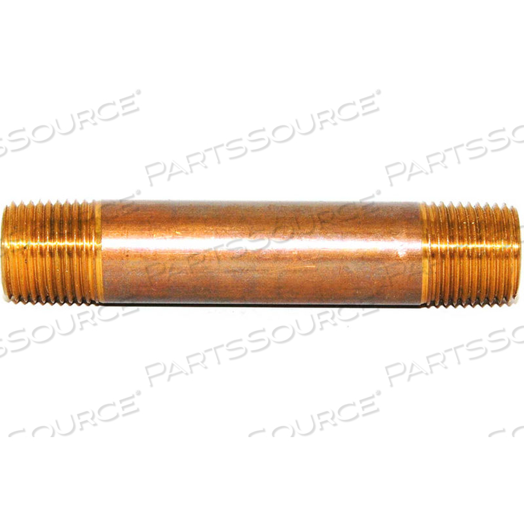 3" X 6" BRASS PIPE NIPPLE, SCHEDULE 80 by Trenton Pipe Nipple Co. LLC