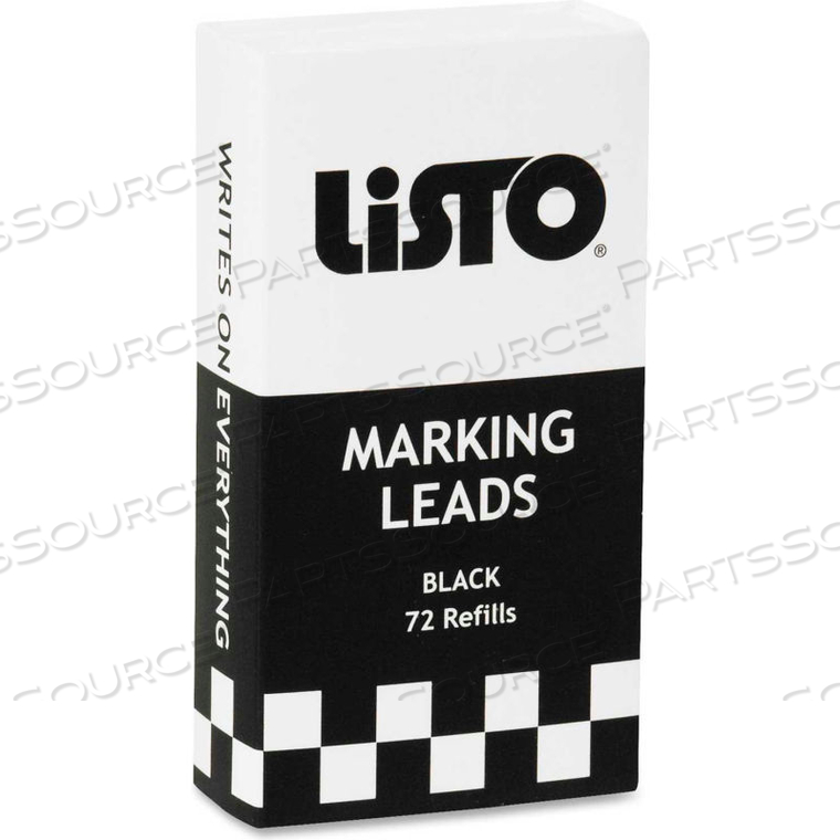 LISTO MARKING PENCIL REFILL, BLACK, 72/BOX 