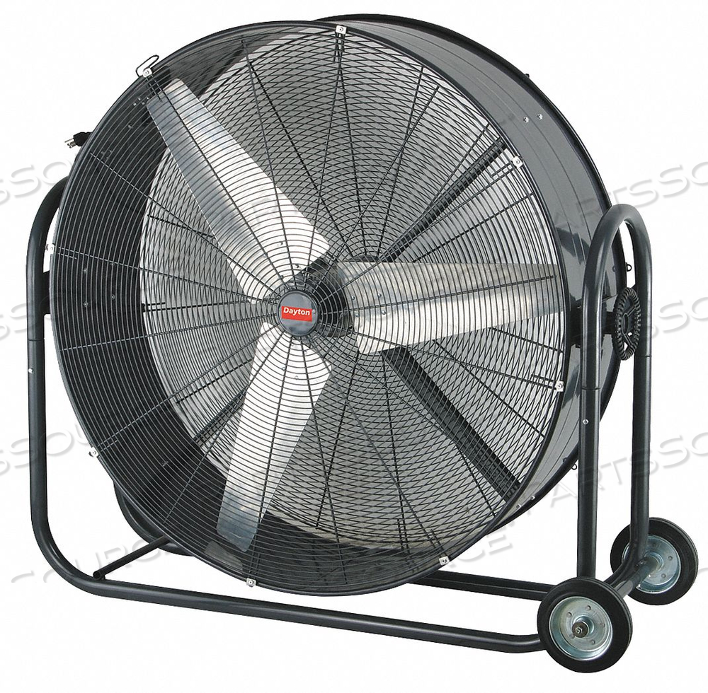 STANDARD-DUTY INDUSTRIAL FAN, BLADE DIA. 42 IN, MOBILE, NON-OSCILLATING, 2 SPEEDS, VOLTAGE 120V AC, 1 PHASE, CFM HIGH 15,000, CFM LOW 9000, by DAYTON ELECTRIC MANUFACTURING CO STANDARD-DUTY INDUSTRIAL FAN, BLADE DIA. 42 IN, MOBILE, NON-OSCILLATING, 2 SPEEDS, VOLTAGE 120V AC, 1 PHASE, CFM HIGH 15,000, CFM LOW 9000, by DAYTON ELECTRIC MANUFACTURING CO