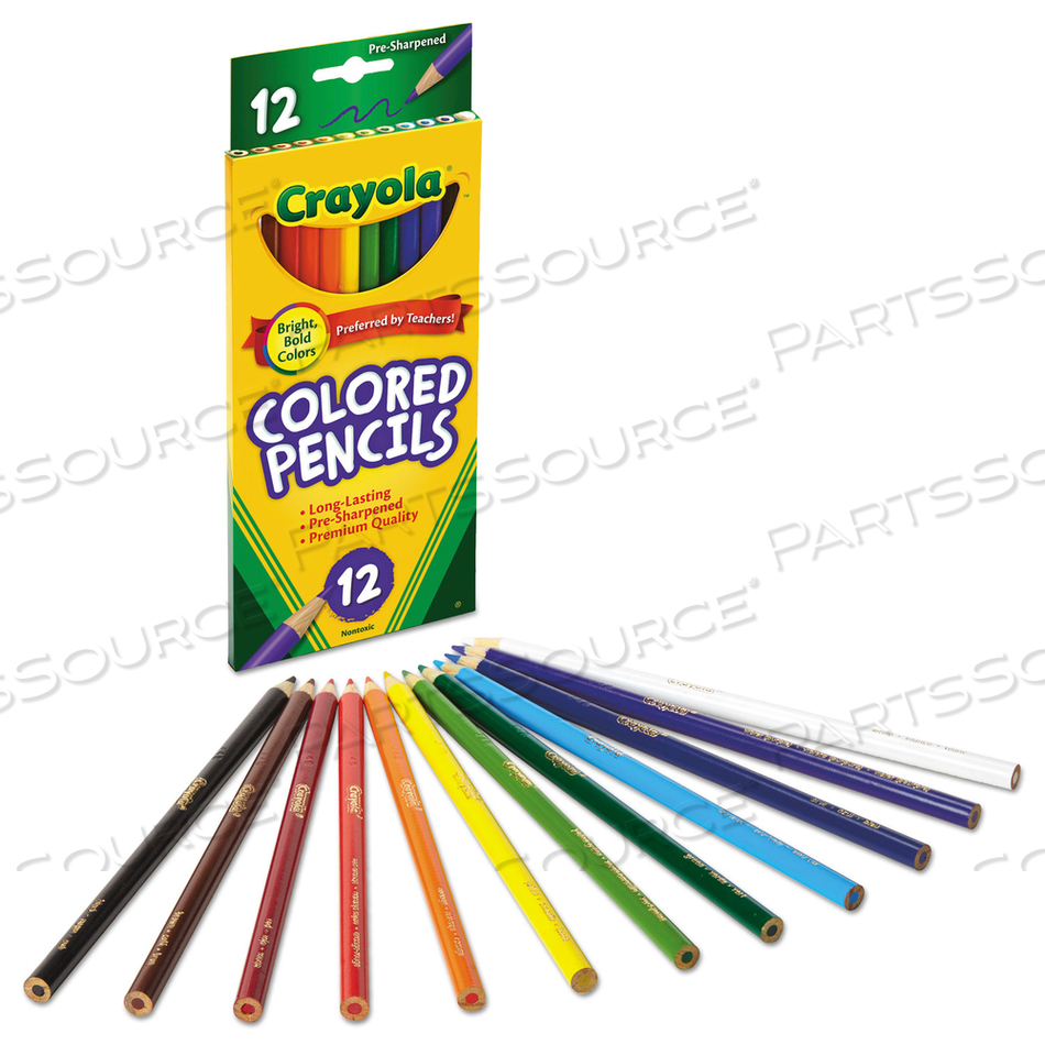 LONG-LENGTH COLORED PENCIL SET, 3.3 MM, 2B (#1), ASSORTED LEAD/BARREL COLORS by Crayola