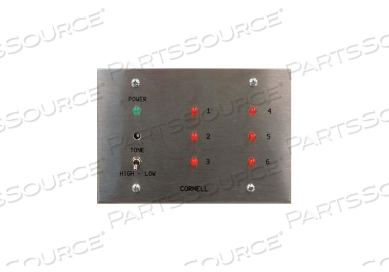 ANNUNCIATOR PANEL STATION, STAINLESS STEEL PLATE, 24 VDC POWER, 50 TO 120 DEG F, 6 ZONE ON 3-GANG by Cornell Communication, Inc. ANNUNCIATOR PANEL STATION, STAINLESS STEEL PLATE, 24 VDC POWER, 50 TO 120 DEG F, 6 ZONE ON 3-GANG by Cornell Communication, Inc.