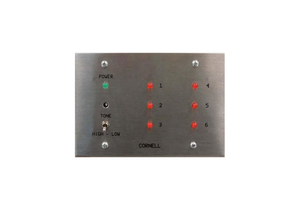 ANNUNCIATOR PANEL STATION, STAINLESS STEEL PLATE, 24 VDC POWER, 50 TO 120 DEG F, 6 ZONE ON 3-GANG by Cornell Communication, Inc.