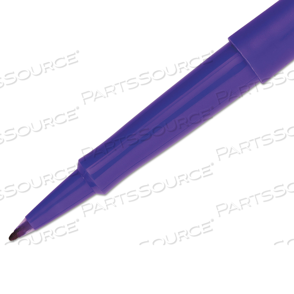POINT GUARD FLAIR FELT TIP POROUS POINT PEN, STICK, MEDIUM 0.7 MM, PURPLE INK, PURPLE BARREL, DOZEN by Paper Mate