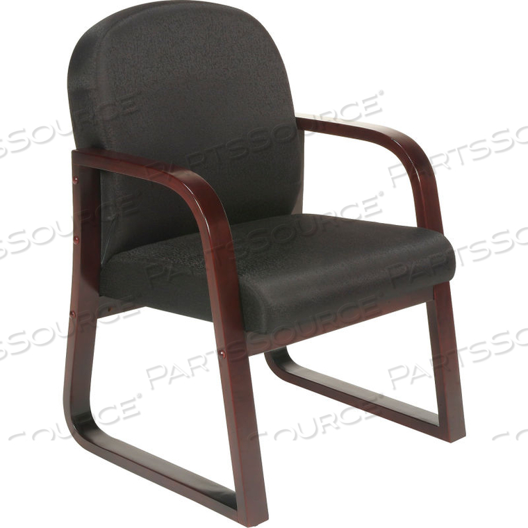 RECEPTION GUEST CHAIR WITH ARMS AND WOOD FRAME - FABRIC - BLACK by Boss RECEPTION GUEST CHAIR WITH ARMS AND WOOD FRAME - FABRIC - BLACK by Boss