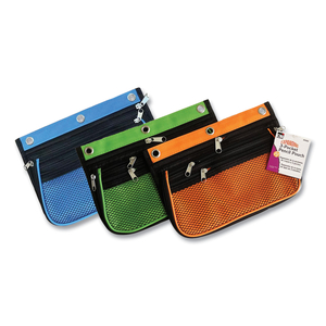 THREE-POCKET EXPANDABLE BINDER POUCH, 10.25 X 7.5, ASSORTED COLORS, 3/PACK by Charles Leonard