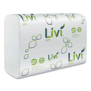 MULTIFOLD TOWEL, 1-PLY, 9.45 X 9.06, WHITE, 250 SHEETS/PACK, 16 PACKS/CARTON by Livi