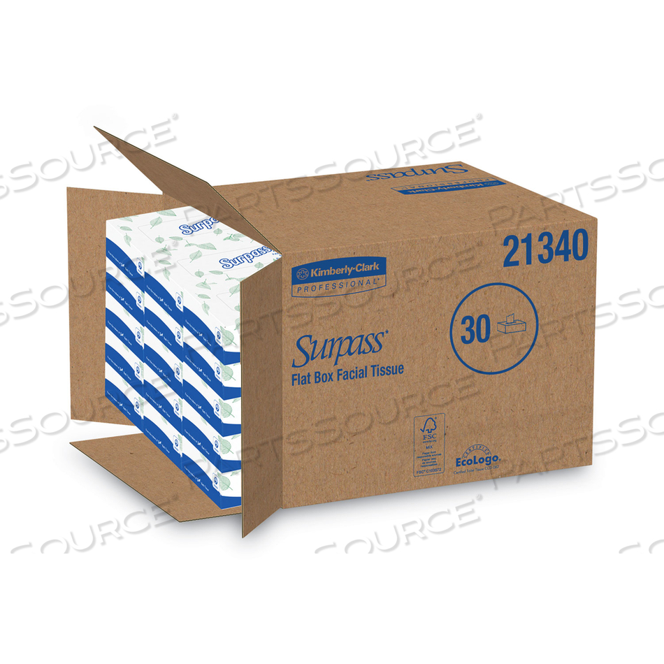 FACIAL TISSUE FOR BUSINESS, 2-PLY, WHITE, FLAT BOX/BOX by Surpass FACIAL TISSUE FOR BUSINESS, 2-PLY, WHITE, FLAT BOX/BOX by Surpass