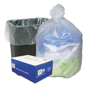 CAN LINERS, 16 GAL, 8 MICRONS, 24" X 33", NATURAL, 50 BAGS/ROLL, 4 ROLLS/CARTON by Ultra Plus