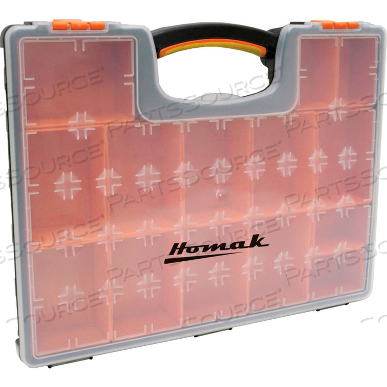 PLASTIC ORGANIZER WITH 22 REMOVABLE BINS, 16-1/2"L X 13"W X 2-3/8"H by Homak Manufacturing