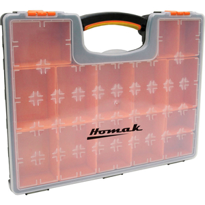 PLASTIC ORGANIZER WITH 22 REMOVABLE BINS, 16-1/2"L X 13"W X 2-3/8"H by Homak Manufacturing