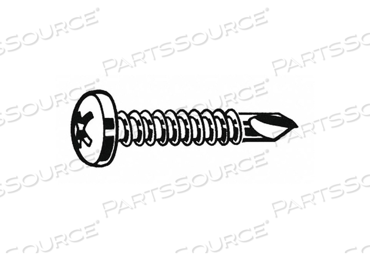 SELF DRILLING SCREW, #10 SIZE, 1 1/2 IN LG, STEEL, ZINC PLATED, PAN, PHILLIPS, PHILLIPS by Fabory SELF DRILLING SCREW, #10 SIZE, 1 1/2 IN LG, STEEL, ZINC PLATED, PAN, PHILLIPS, PHILLIPS by Fabory