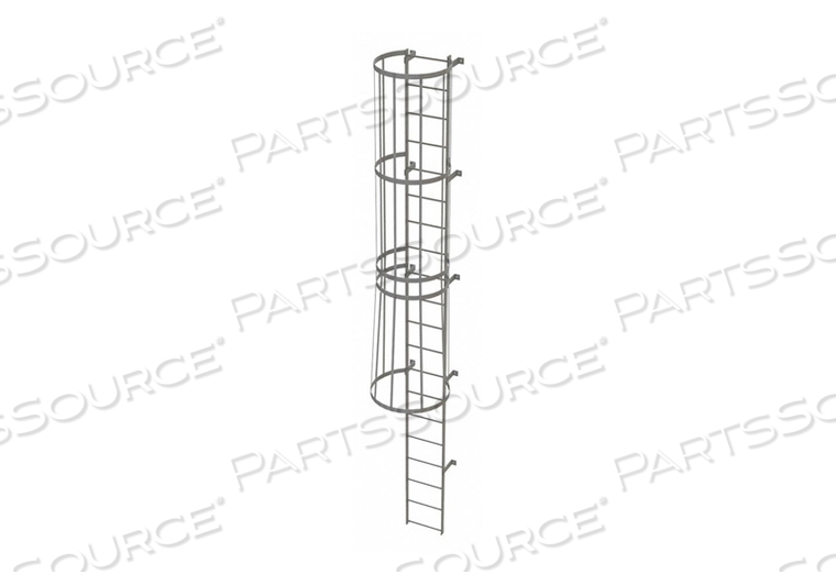 FIXED LADDER W/ SAFETY CAGE STEEL 19 FT. by Tri-Arc