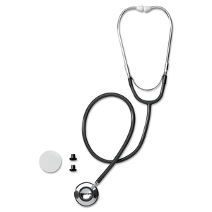 DUAL-HEAD STETHOSCOPE, 22" LONG, BLACK TUBE by Medline Industries, Inc.