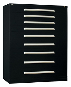 G8285 MOD DRAWER CAB 59 H 9 DRAWER BLACK by Stanley Vidmar G8285 MOD DRAWER CAB 59 H 9 DRAWER BLACK by Stanley Vidmar