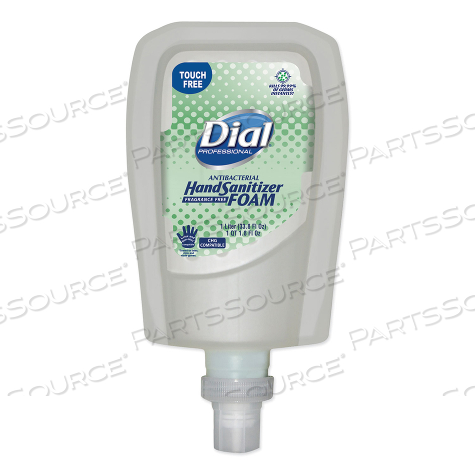 ANTIBACTERIAL FOAMING HAND SANITIZER REFILL FOR FIT TOUCH FREE DISPENSER, 1 L BOTTLE, FRAGRANCE-FREE by Dial