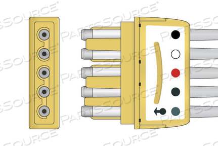 SPACELABS HEALTHCARE 5 LEAD 4.1 FT MULTI-PINCH DISPOSABLE TRULINK ECG LEADWIRE SET 