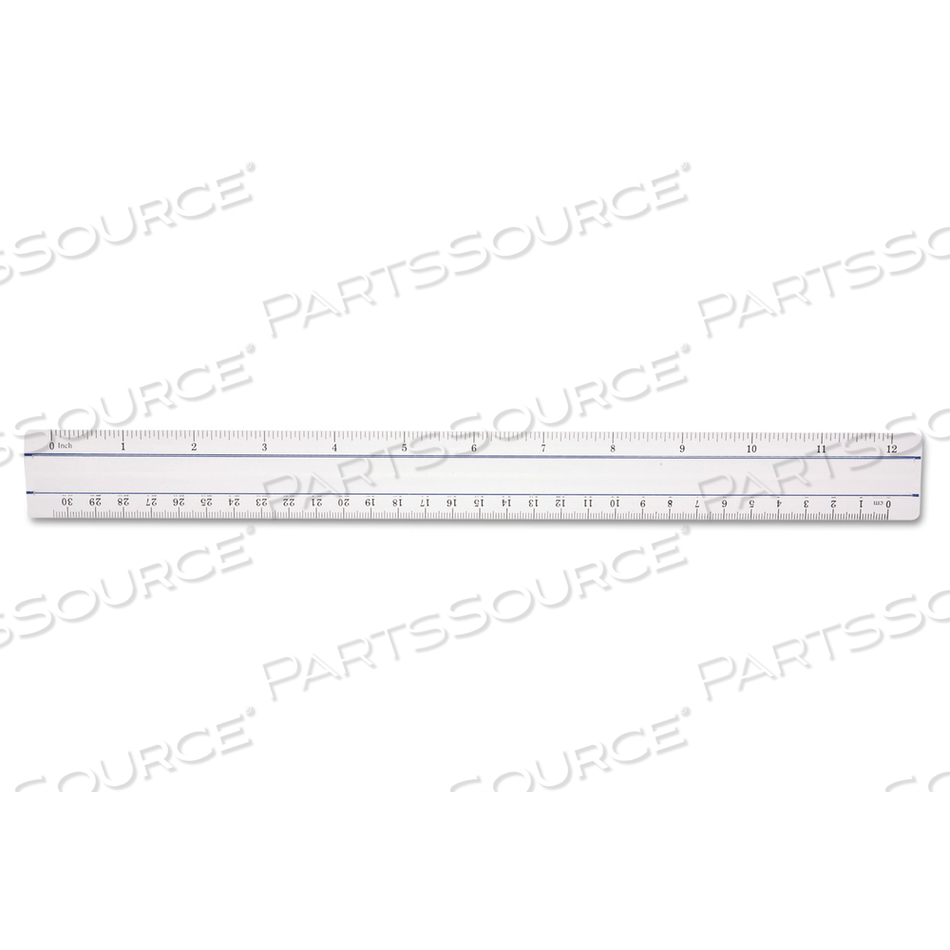 12" MAGNIFYING RULER, STANDARD/METRIC, PLASTIC, CLEAR by Westcott