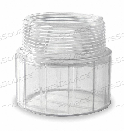 MALE ADAPTER, 2 1/2 IN X 2 1/2 IN FITTING PIPE SIZE, SCHEDULE 40, MALE NPT X MALE SOCKET, CLEAR by Harvel Clear