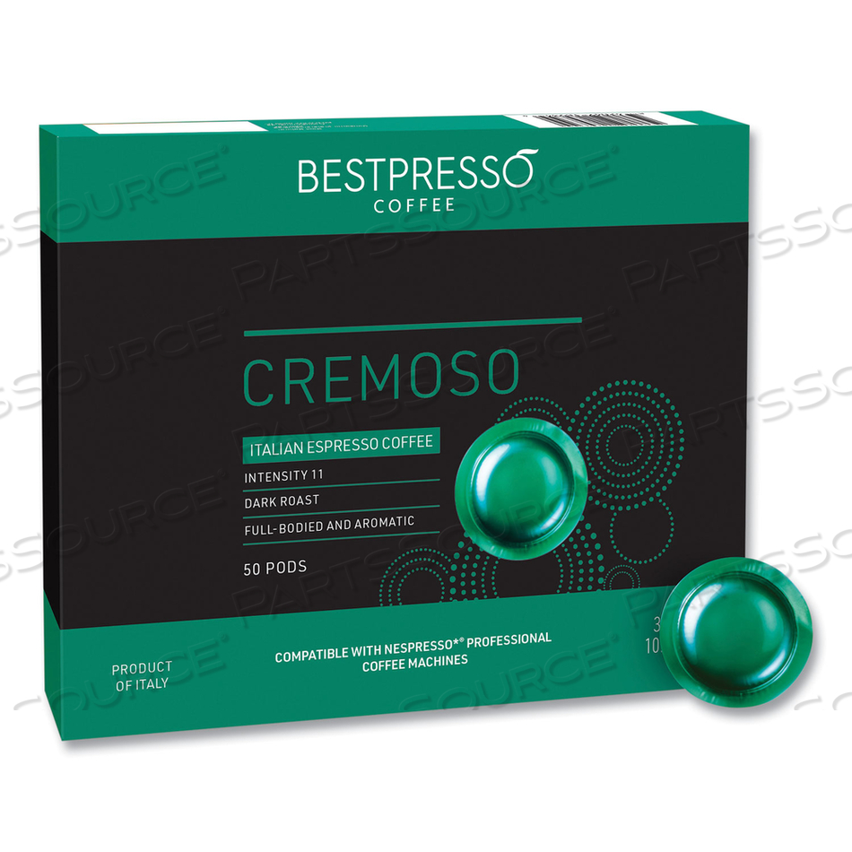 NESPRESSO PROFESSIONAL CREMOSO COFFEE PODS, 0.21 OZ, 50/BOX 