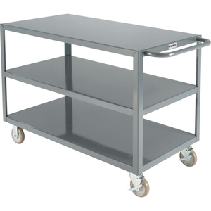 WELDED STEEL UTILITY CART, 3 FLUSH SHELVES, 24"WX48"L by Ballymore