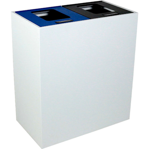 SUMMIT MI DOUBLE - MIXED RECYCLABLES/WASTE, 30 GALLON - WHITE/BLUE/BLACK by Busch Systems International Inc SUMMIT MI DOUBLE - MIXED RECYCLABLES/WASTE, 30 GALLON - WHITE/BLUE/BLACK by Busch Systems International Inc