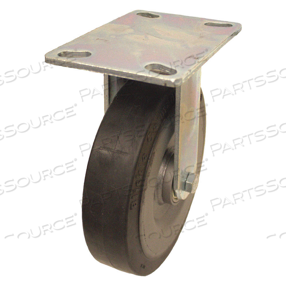 KINGPINLESS PLATE CASTER, 7 7/8 IN WHEEL DIA., 1320 LB, 9 1/2 IN MOUNTING HT, RUBBER by Approved Vendor
