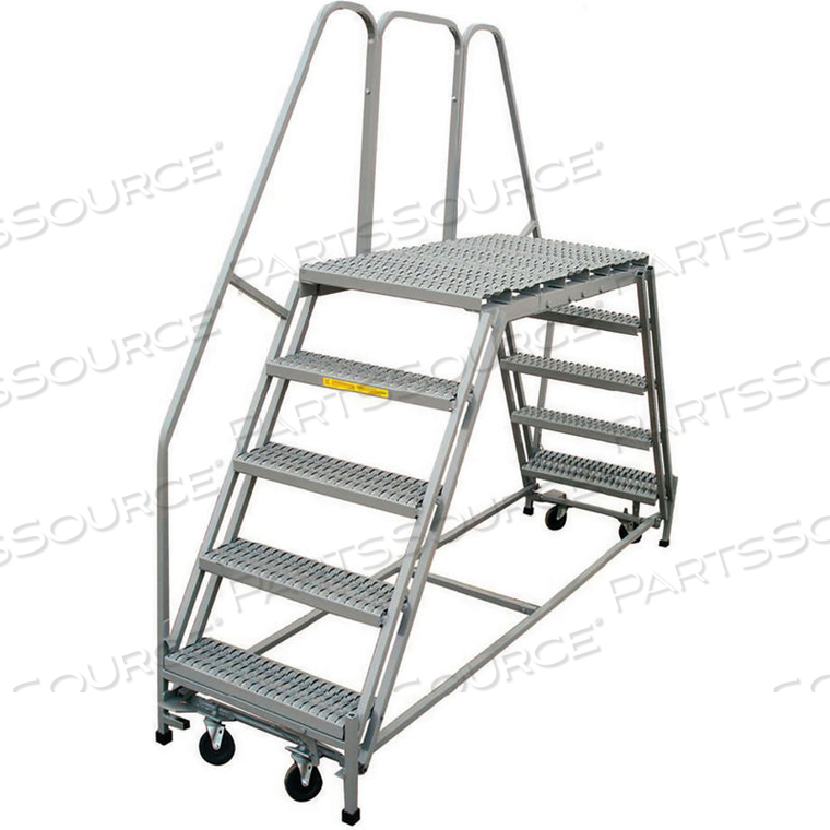 3 STEP, 36"W X 70"D STEEL ROLLING DOUBLE ENTRY PLATFORM 