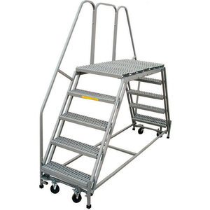 3 STEP, 36"W X 70"D STEEL ROLLING DOUBLE ENTRY PLATFORM by P.W. Platforms, Inc.