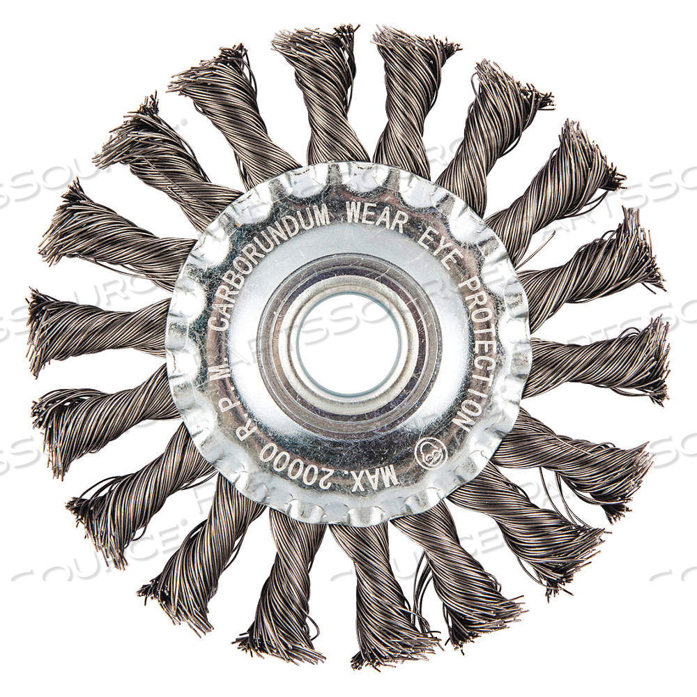 WIRE WHEEL BRUSH, TWISTED STEEL, 4 IN DIA X 1/2 IN WD, 5/8"-11 ARBOR, 0.014 IN FILL by Approved Vendor WIRE WHEEL BRUSH, TWISTED STEEL, 4 IN DIA X 1/2 IN WD, 5/8"-11 ARBOR, 0.014 IN FILL by Approved Vendor