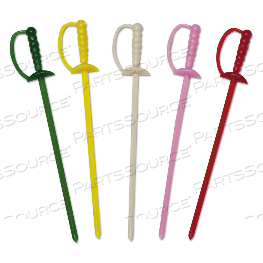 SWORD PICKS, 3.25", ASSORTED COLORS by Royal Paper