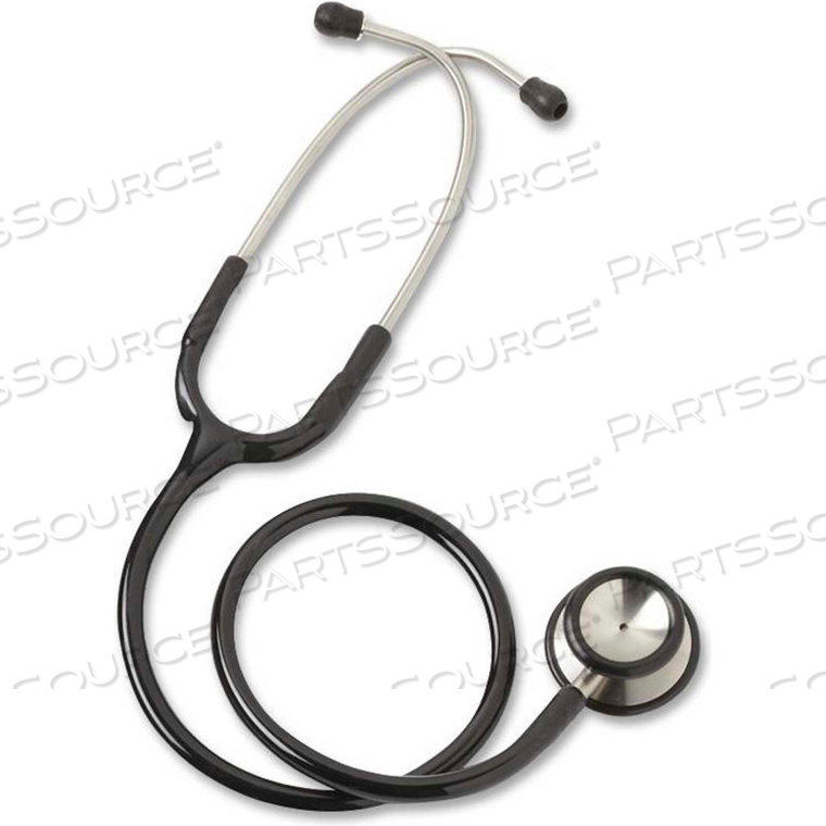 ELITE STAINLESS STEEL ADULT STETHOSCOPE, 22" TUBE LENGTH, BLACK by Medline Industries, Inc.