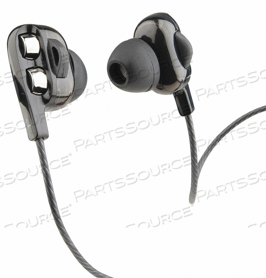 WIRED EARBUDS DUAL DRIVER PLASTIC BLACK by MobileSpec WIRED EARBUDS DUAL DRIVER PLASTIC BLACK by MobileSpec