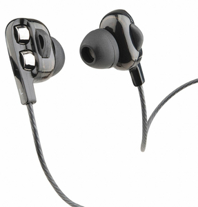 WIRED EARBUDS DUAL DRIVER PLASTIC BLACK by MobileSpec