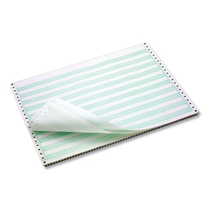 CONTINUOUS FEED COMPUTER PAPER, 1-PART, 18 LB BOND WEIGHT, 11 X 14.88, WHITE/GREEN BAR, 3,000/CARTON by Domtar