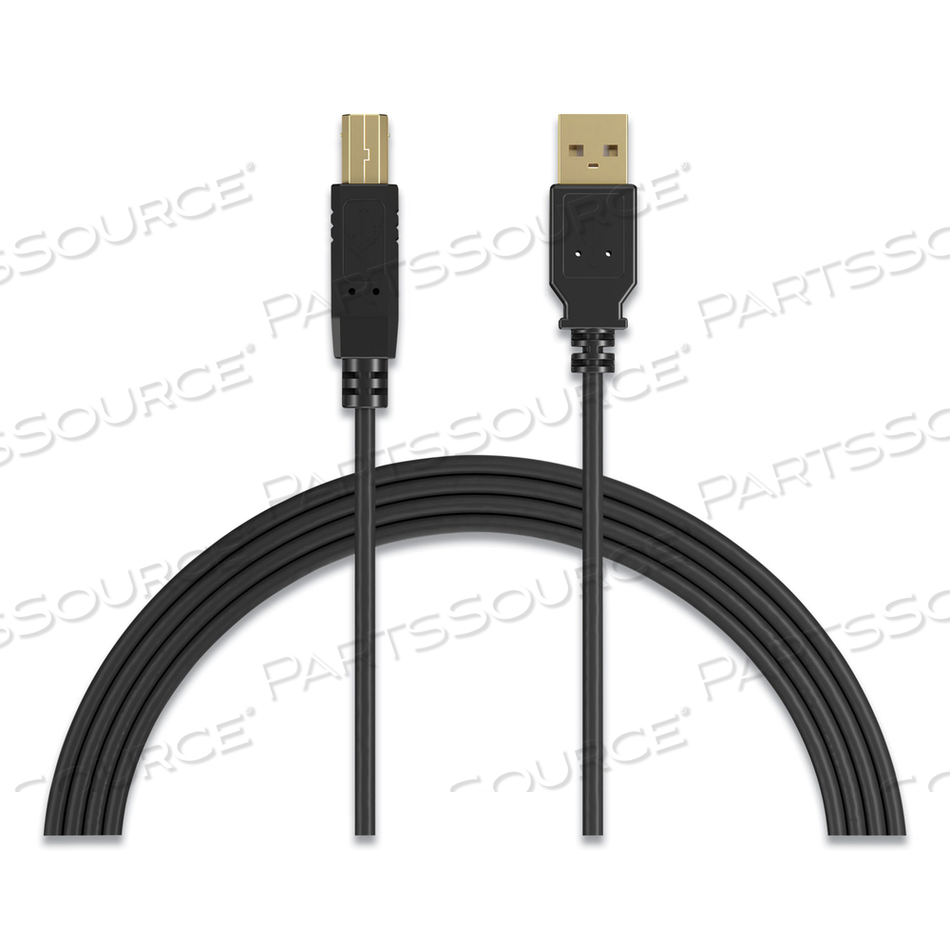 USB PRINTER CABLE, GOLD-PLATED CONNECTORS, 7 FT, BLACK 